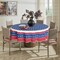 4th of July Tablecloth 70x70 Inch Round, Patriotic Memorial Day Independence Day American Flag Table Cover for Party Picnic Dinner Decor